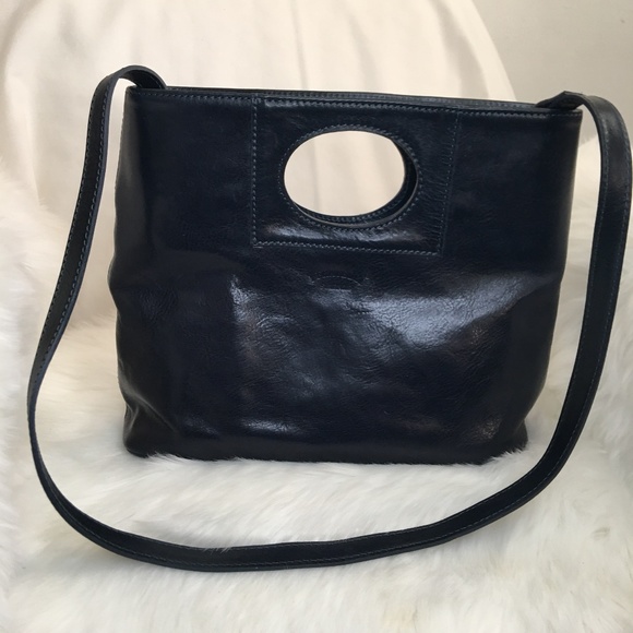 I Fratelli Navy Bule Leather Hand Bag - Picture 4 of 8
